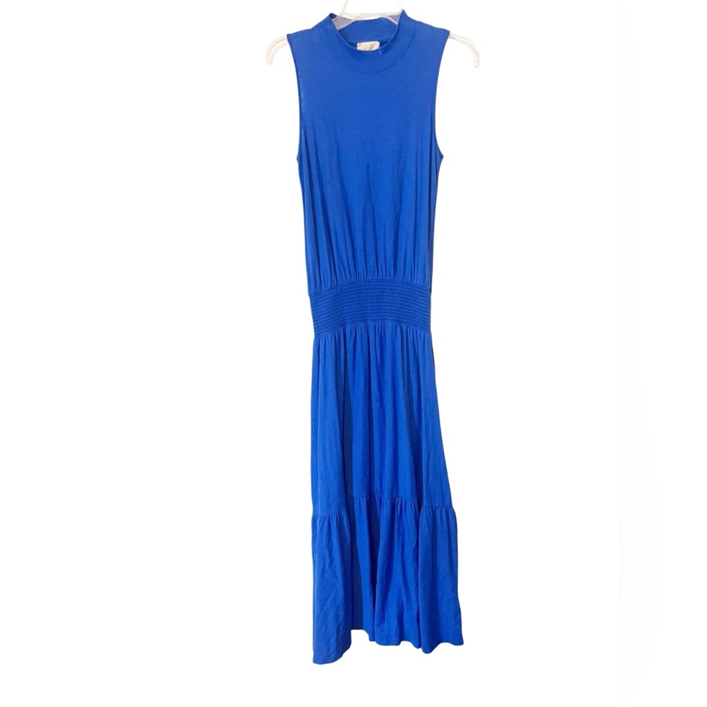 Nation‎ LTD Blue Barrett 90s Midi Dress Smocked Waist Size XS